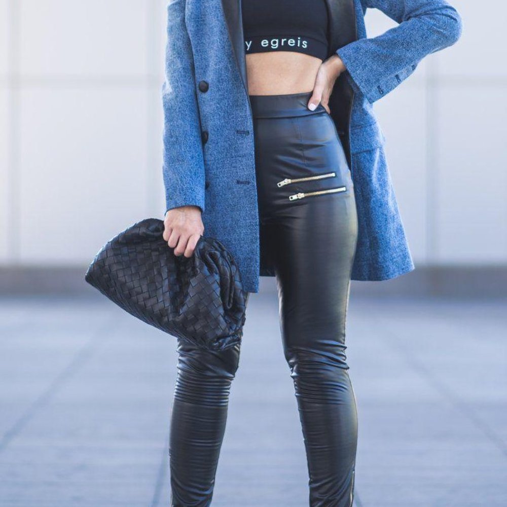 ByEgreis Denim and Leather Blazer Size XL